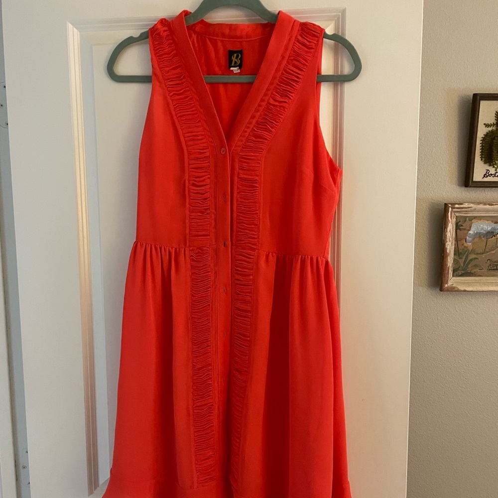 Bright coral red dress